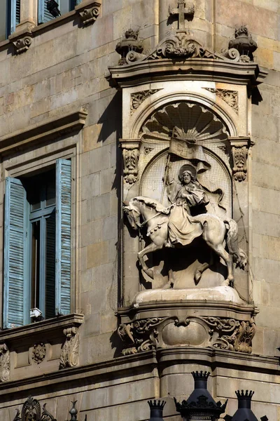 Barcelona España Detalle Arquitectónico Plaza San Jaime Del Centro Histórico — Foto de Stock