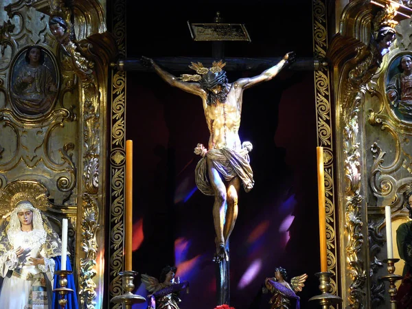 Sevilla Spanje Christus Gekruisigd Een Kerk Stad Sevilla — Stockfoto