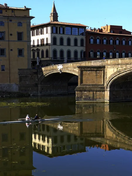 Florencja Włochy Santa Trinita Most Zabytkowej Florencji — Zdjęcie stockowe
