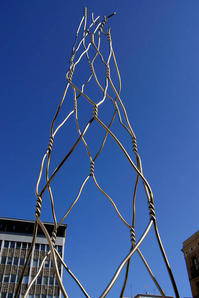 Barcelona (Spain). Sculpture in the Plaza de San Miguel in the city of Barcelona