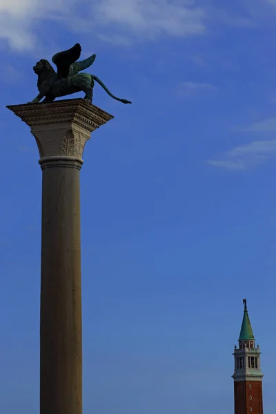 Venecia Italia León Alado Símbolo Venecia Piazza San Marco Venecia — Foto de Stock