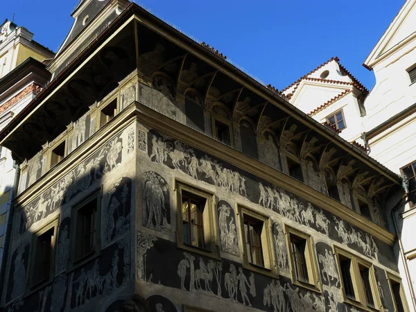 Prag Tjeckien Utsidan Casa Del Minuto Prags Historiska Centrum — Stockfoto