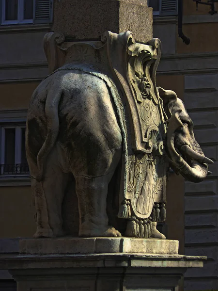 Roma Italia Słoń Berniniego Piazza Della Minerva Zabytkowego Centrum Rzymu — Zdjęcie stockowe