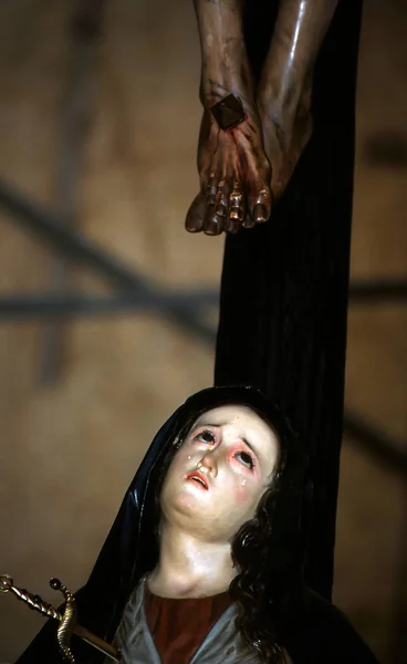 말라가 스페인 사랑의 거룩한 그리스도의 형제의 보좌의 사랑의 — 스톡 사진