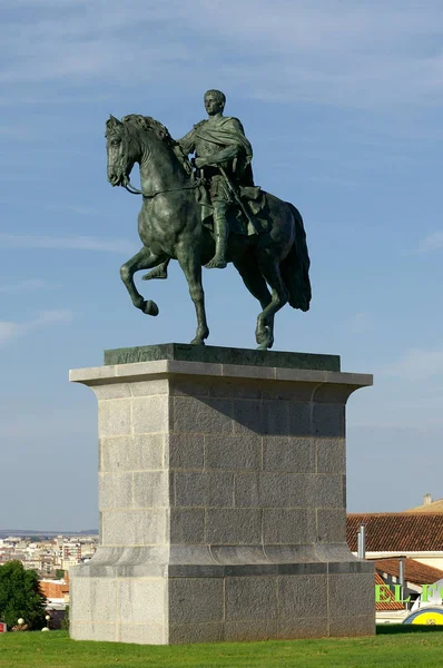 Merida Espagne Sculpture Empereur Trajan Dans Ville Mérida — Photo