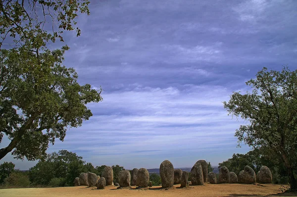 Évora Portugal Cromlech Megalithic Dois Almendres Alto Alentejo Para Cidade — Fotografia de Stock