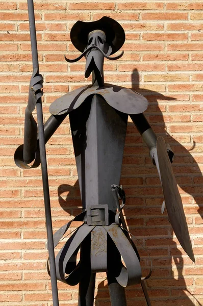 Puerto Lapice Ciudad Real Espanha Forjar Escultura Figura Don Quijote — Fotografia de Stock