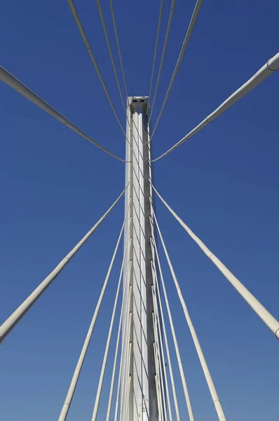 Seville Spain Close Alamillo Bridge Braces City Seville — Stock Photo, Image