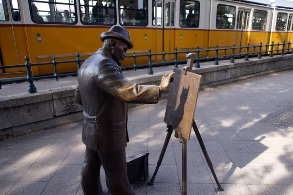 Budapest Hungary Statue Hungarian Painter Ignac Roskovics Budapest — Stock Photo, Image