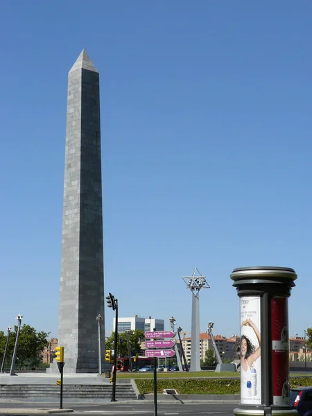 Zaragoza Spanyolország Obeliszk Plaza Europa Ban Zaragoza Városában — Stock Fotó