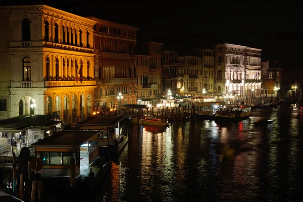 Venecia Italia Vista Nocturna Del Gran Canal Venecia —  Fotos de Stock