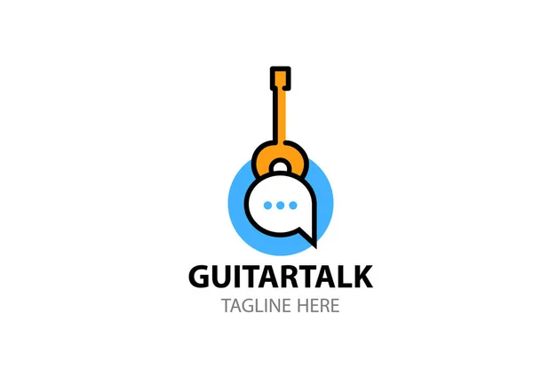 Social Network Conference Guitar Music Vector Logo Template Eps Internet — Stock Vector