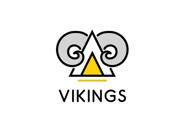 Line Art Λογότυπο Της Viking Κράνος Κέρατα Έμβλημα Διανυσματικών Eps — Διανυσματικό Αρχείο