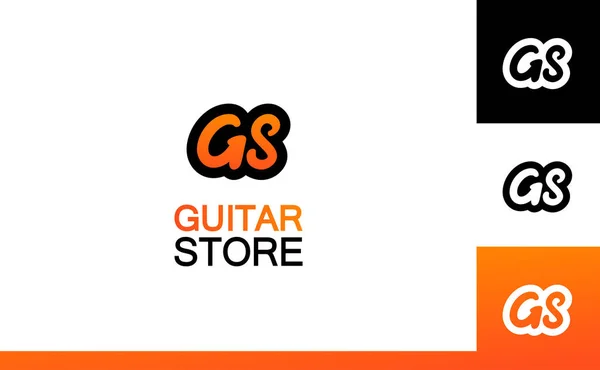 Logo Tienda Guitarras Conjunto Emblemas Vectoriales Diferentes Fondos Diseño Estilo — Archivo Imágenes Vectoriales