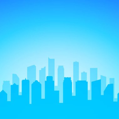 Cityscape mavi renkli, Eps gökdelenler 10 resimde vektör kopya alanı ile.