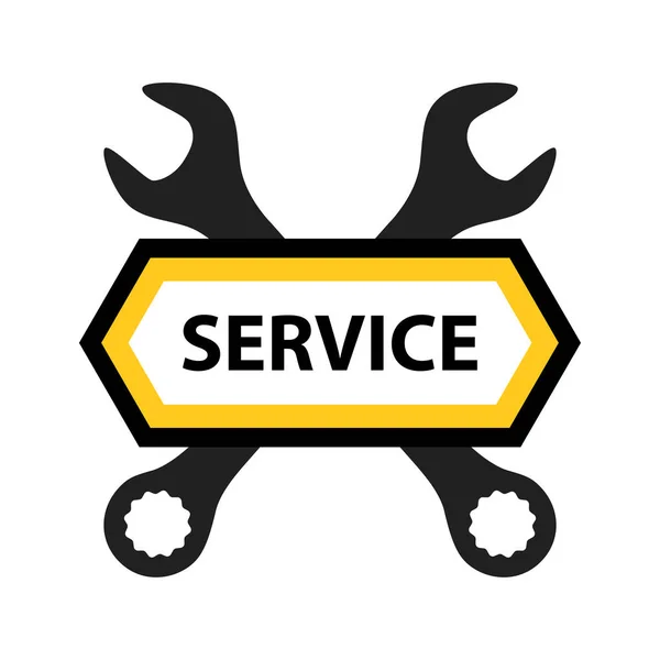 Emblema Para Servicio Reparación Mecánica Electrónica Software Bonita Insignia Vectorial — Archivo Imágenes Vectoriales