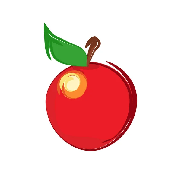 Web Symbol Mit Süßem Apfel Auf Weißem Vektorcliparts Natürlicher Bio — Stockvektor