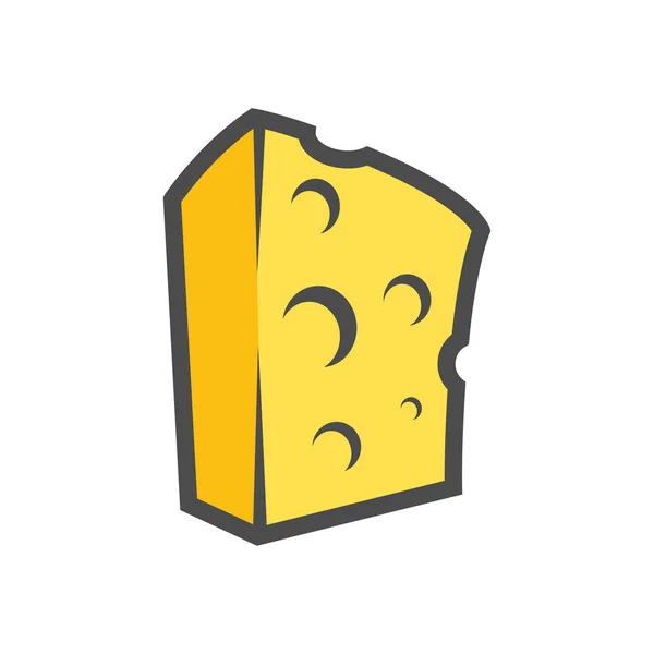 Bloque Queso Aislado Blanco Vector Clipart Para Icono Logotipo Producción — Archivo Imágenes Vectoriales