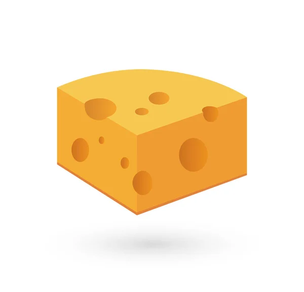 Peynir Beyaz Eps Üzerinde Vektör Çizim Simgesini Tıklatın Organik Süt — Stok Vektör