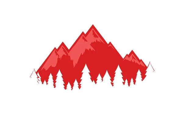 Ελβετικές Άλπεις Διανυσματικά Εικονογράφηση Eps Απομονωμένη Όμορφο Σύμβολο Κόκκινο Χρώμα — Διανυσματικό Αρχείο