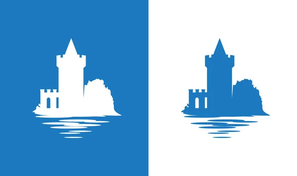 Falkirk Castle Scotland Icon European Medieval Castle Colors Scottish National — Stock Vector