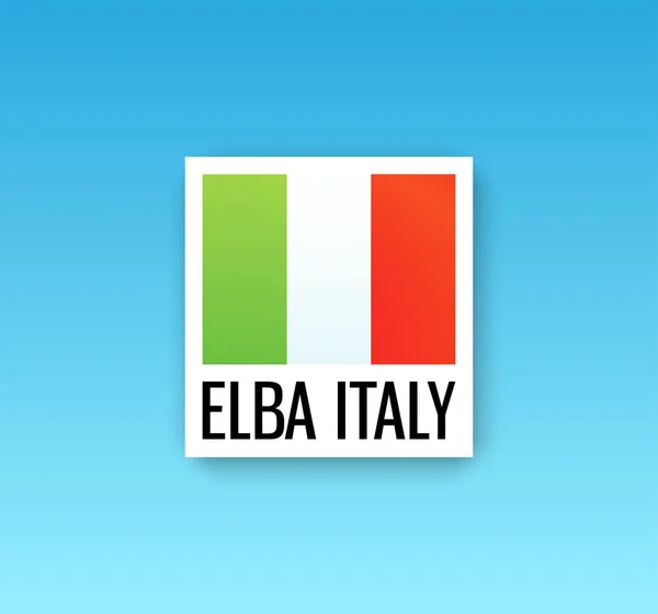 Bandera Leyenda Italia Elba Isla Italia Ilustración Vectorial Para Decoración — Vector de stock