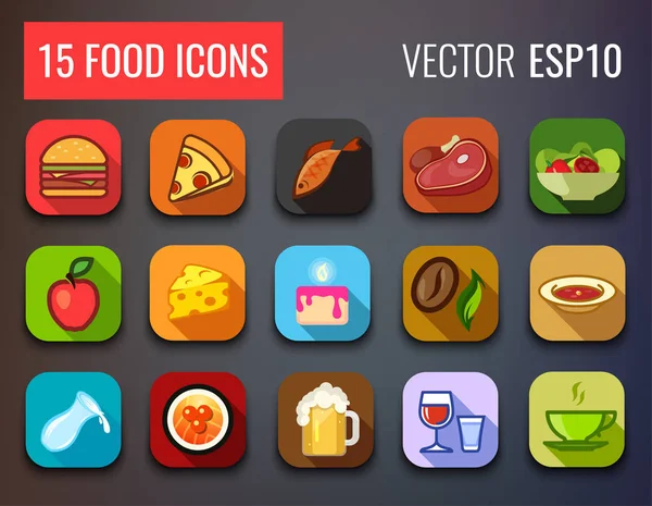 Conjunto de iconos de comida para el menú de Café y Restaurante . — Vector de stock