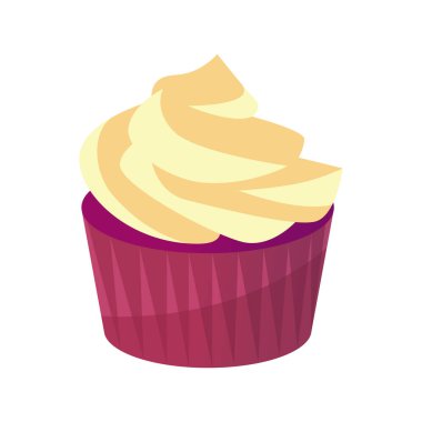 Lezzetli kek krem ile. Vektör simge pasta yemek beyaz arka plan üzerinde izole koleksiyonu. Dekorasyon tatlı dükkanı ve ekmek veya tatil olay simgesi.