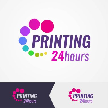 Colorful logo for printing salon on different backgrounds. A Wonderful Logo for use in digital print and copy salons of photo and documents. clipart