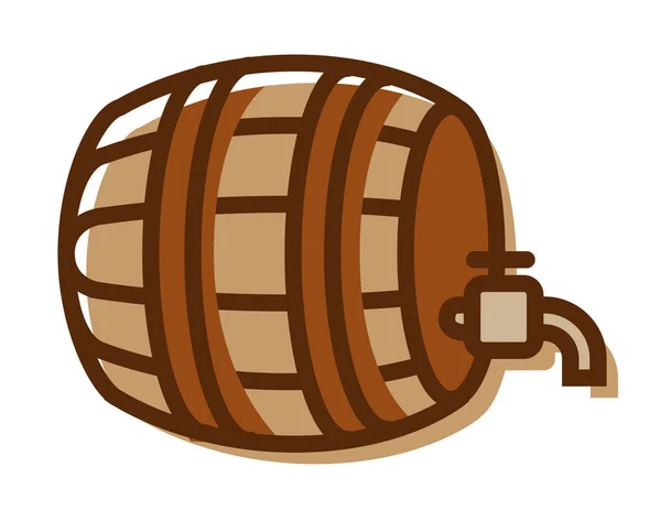 Beer Barrel Logo Isolado Fundo Branco Ilustração Vetorial — Vetor de Stock