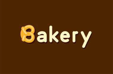 Tuzlu kraker logolu Baker roll - yaratıcı tarzında koyu arka plan üzerinde vektör amblemi Baker tasarım ürünler.