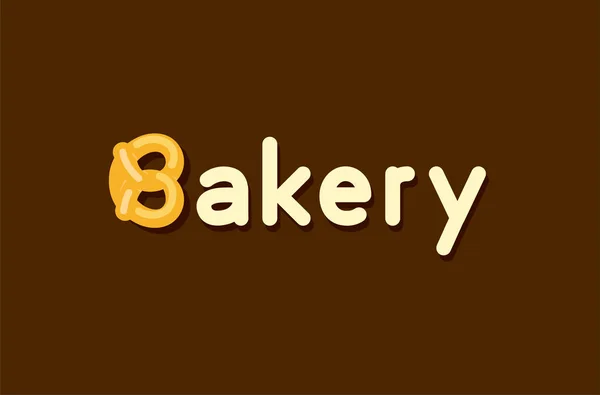 Baker Logo z precel roll - wektor Godło projekt Baker produktów na ciemnym tle styl kreatywny. — Wektor stockowy