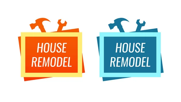 Remodelação da casa, logotipo do estilo para o serviço de renovação home — Vetor de Stock