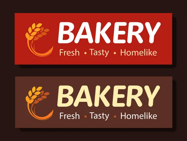 Uithangbord banner van bakkerij. Mooie opvallende vector voor bakkerij met oor van tarwe illustratie en titel. — Stockvector