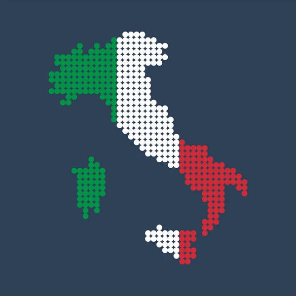 国の色でイタリアのスタイル マップ — ストックベクタ