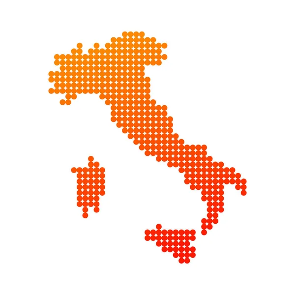 Mapa de estilo de Italia en color naranja - ilustración vectorial — Vector de stock