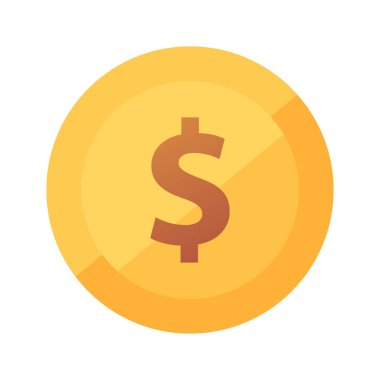 Amerikan Doları para düz vektör altın simgesi