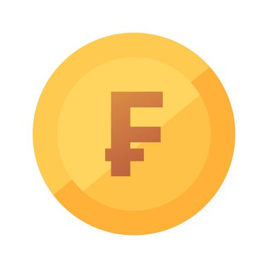 Fransız Frangı beyaz izole vektör simgesi