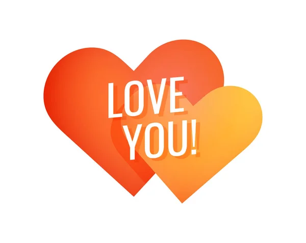 Love You, emblema colorido simple para la decoración de tarjetas de felicitación o la misma tipografía del tema Amor — Vector de stock
