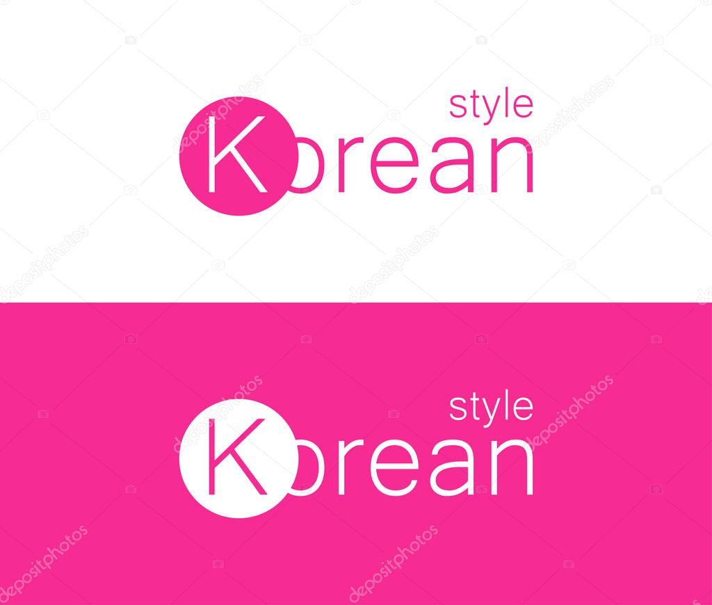 Pink Logo for Fashion Clothing Shop. Vector modern emblem.