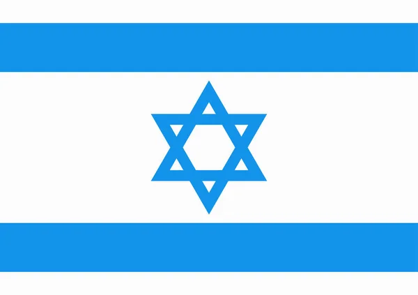 Bandera Nacional de Israel con Estrella de David en color azul - Santo Símbolo Judío . — Archivo Imágenes Vectoriales