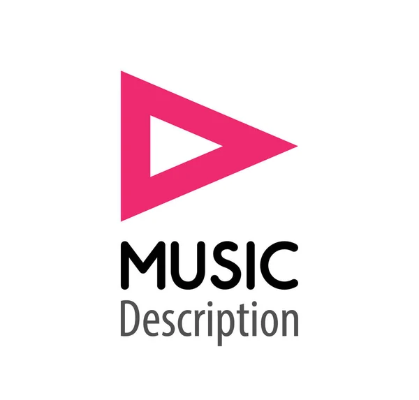 Musik logo rosa färg. Rosa uppspelningsknappen på spelare isolerad på vit. Vektor symbol. — Stock vektor