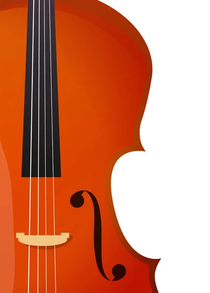 Banner vertical con violín, violonchelo para concierto o festival de música, actuación sinfónica. Papel pintado vectorial . — Vector de stock