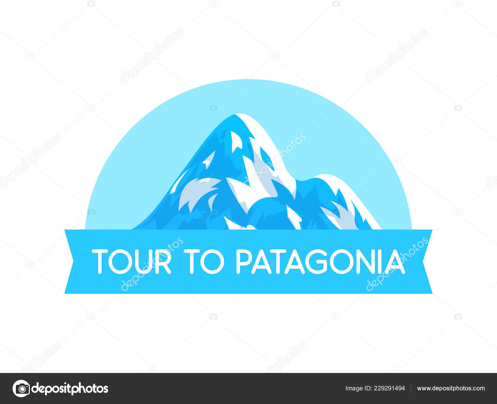 Logo Emblem with Illustration of Patagonia alps Vector Style - Vector ...