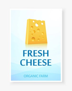 Taze peynir Icon - broşür, menü, peynir ve süt üretim için vektör çizim ile reklam banner.