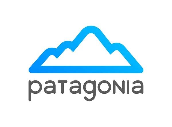 Logotipo del emblema de Patagonia para la decoración del tour - Ilustración vectorial de viajes a Chile, Perú y Argentina . — Vector de stock