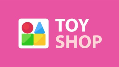 Çocuklar oyuncak kesin favori bebek pembe renk üzerinde açıklamalı için vektör Logo.