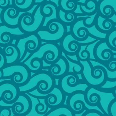 Mavi yeşil arka plan dalgalı model süsleme - vektör arka plan illüstrasyon kart, flayers ve duvar kağıtları ile.