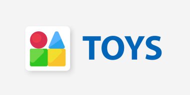 Vektör logo amblem çizim çocuklar oyuncak dükkanı veya eğitim merkezi için.