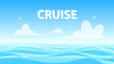 Deniz manzarası ile boşaltmak, Cruise dekorasyon için Banner